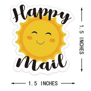 100 HAPPY MAIL Stickers Sunshine 1.5"